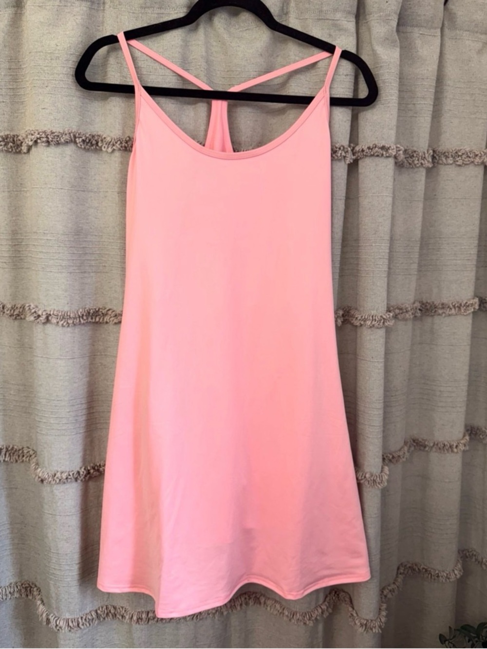 HDE Woman’s Pink Athletic Racerback Dress Casual Dress w/Built In Shorts-SIZE M